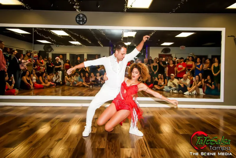 Dancers performing at a Tato Salsa event